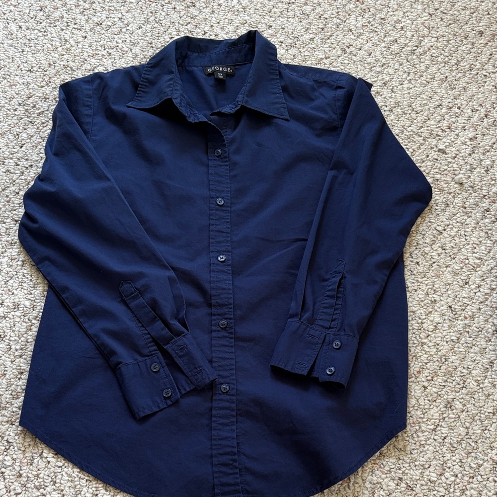 George Navy Button Down Shirt
